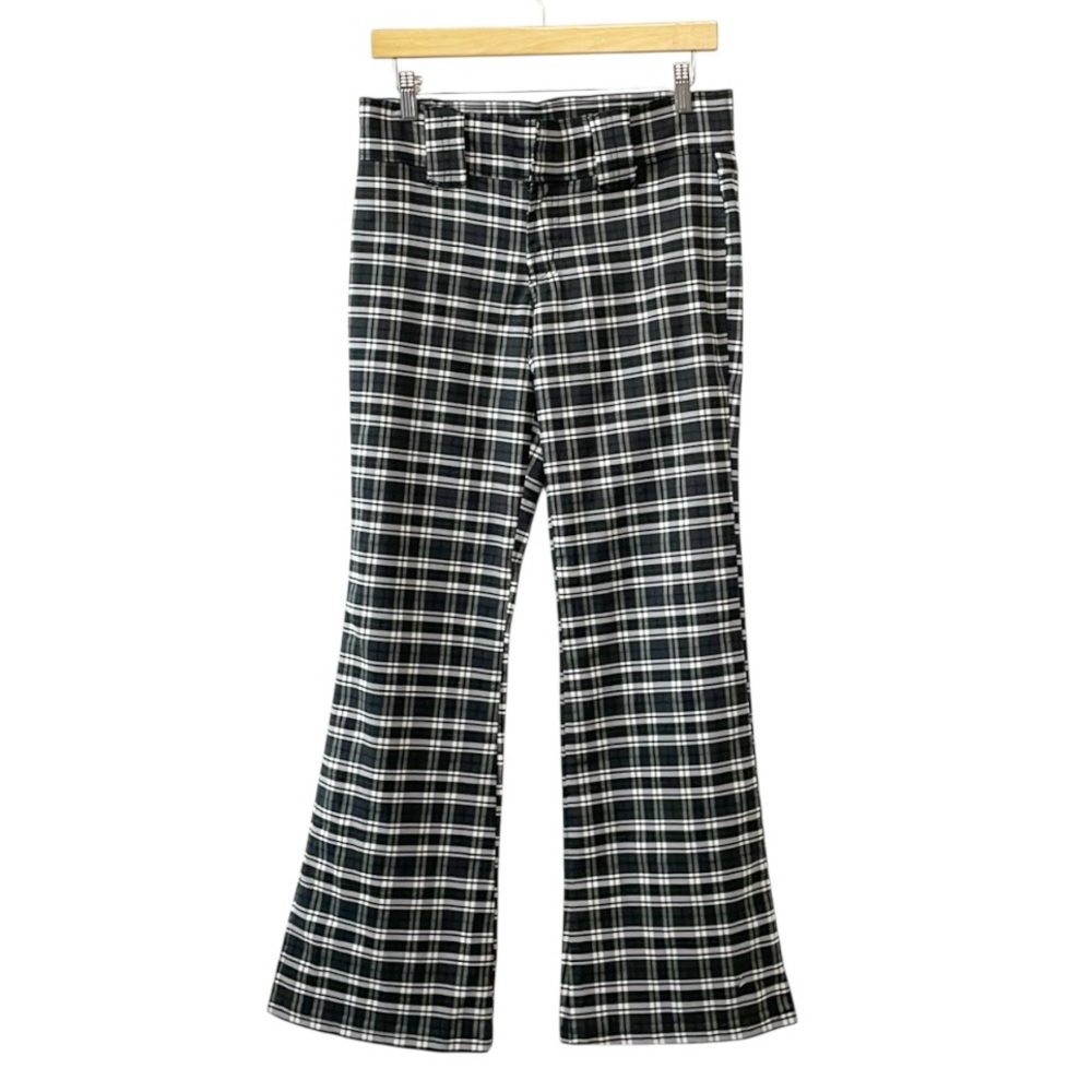 Vintage Z. Cavaricci Y2K Mid rise Womens Sz 9 Plaid‎ Flare Leg Trousers Pants